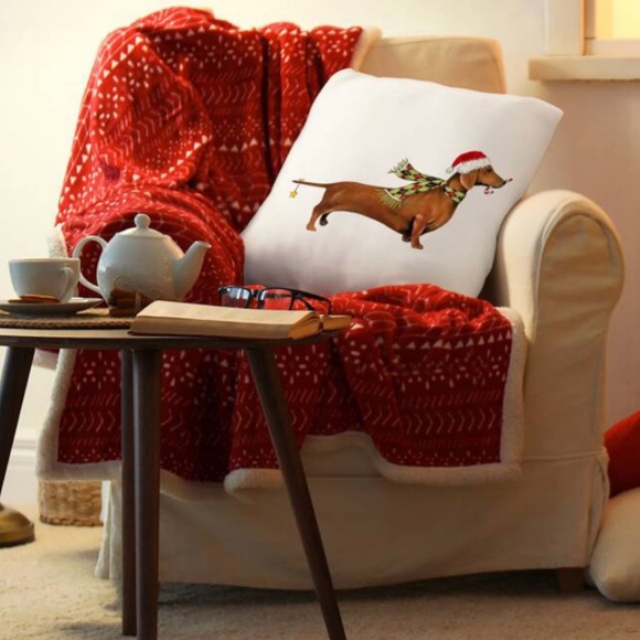 🆕 🌹2/$20🌹 Christmas Santa Dog Cushion Pillow Cover New - Picture 4 of 8